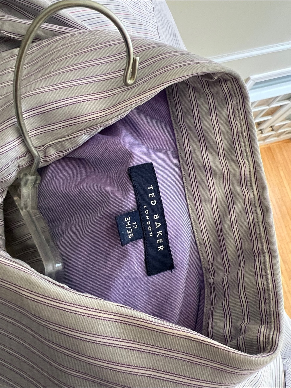 Ted Baker Men’s Striped Shirt in Beige and Purple